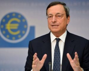 Mario Draghi spoke at a press conference